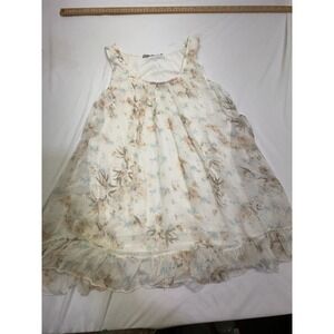 Tendenze Floral Silk Tank Top Ruffle Hem Sleeveless Blouse Italy M Fairy Cottage